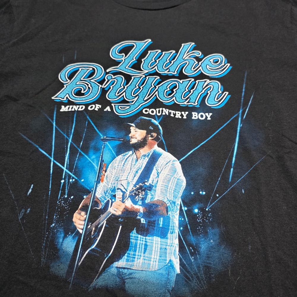 District Luke Bryan Concert Tee Women XL Black 2024 Tour Graphic T-Shirt Country